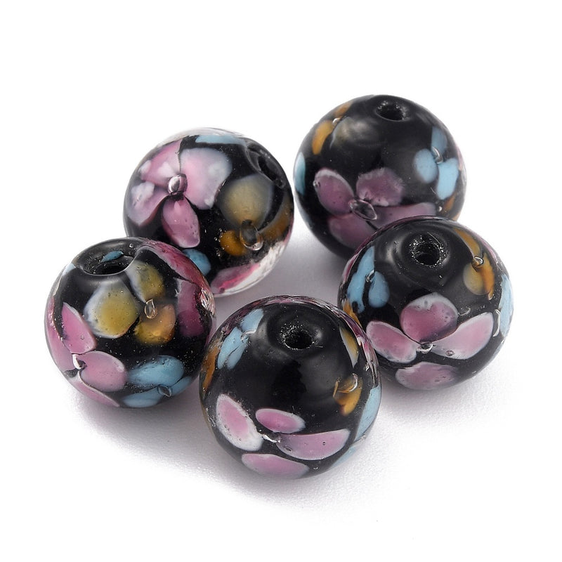 Lampwork - Round - 12mm - 10 pieces