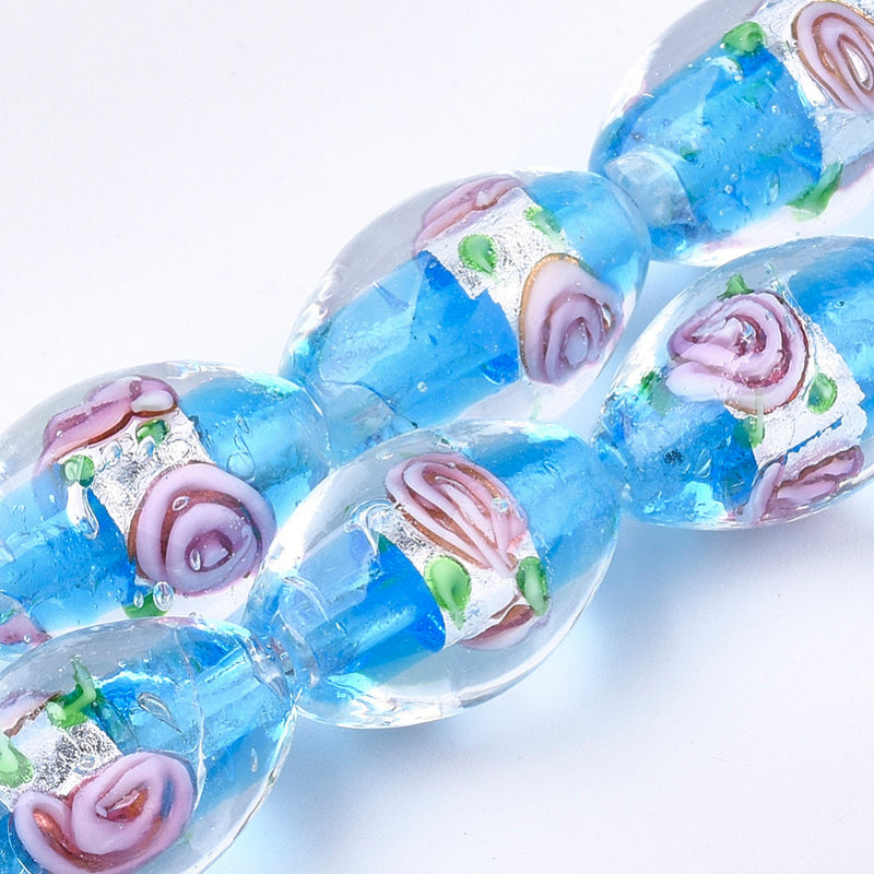 Lampwork - Tube (Round) - 18mm x 12mm - 5 pieces