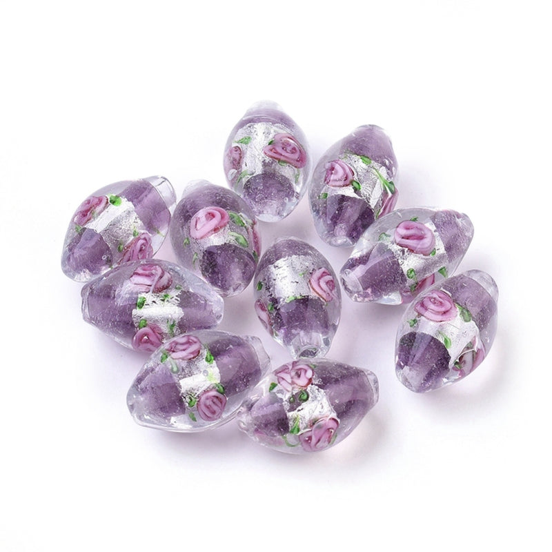 Lampwork - Tube (Round) - 18mm x 12mm - 5 pieces