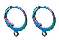 Earwire - Stainless Steel - Rainbow - 1 pair (2 pieces)