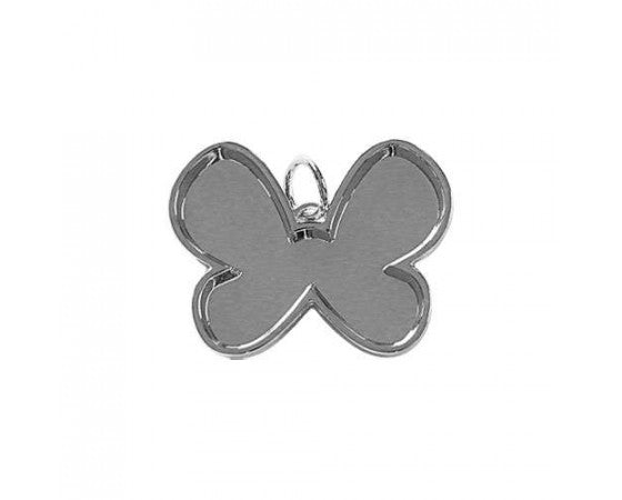 Bezel Pendant - Butterfly (with Jumpring) - 38mm x 29mm - 1 piece - Silver