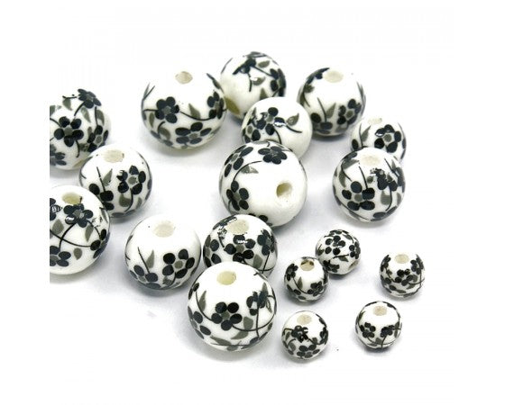 Porcelain - Round - 25 pieces - Black and White