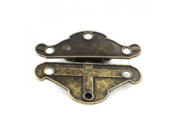 Clasp - Box Lock - 38mm x 49mm - Antique Bronze
