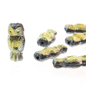 Czech - Owls - 15mm x 7mm - 10 Beads