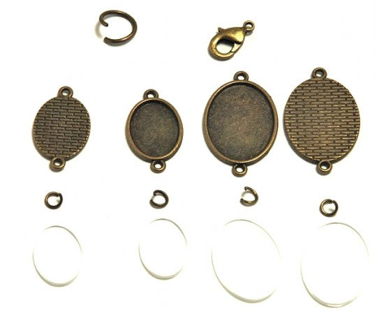 Bezel Bracelet Kit - Oval - Antique Brass