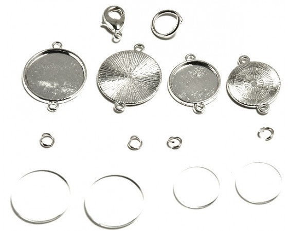 Bezel Bracelet Kit - Round - Silver