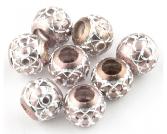 Aluminium - Round with Circles - 10mm - 10 pieces