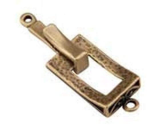 Clasp - Hook and Eye - 40mm - Hammered Bronze - 1 Set