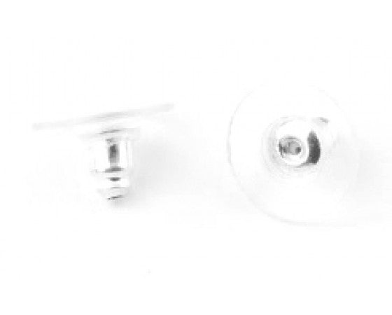 Earring Back - Silver with Plastic - 11mm