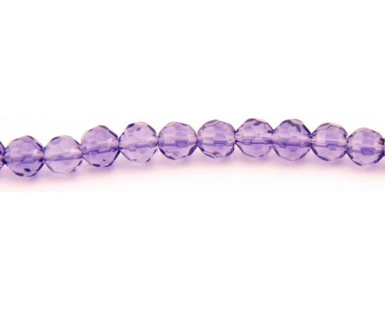 Glass - Round (Faceted) - 6mm - 30cm Strand