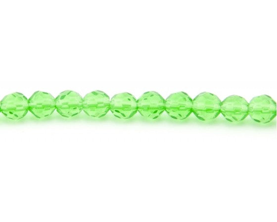 Glass - Round (Faceted) - 6mm - 30cm Strand