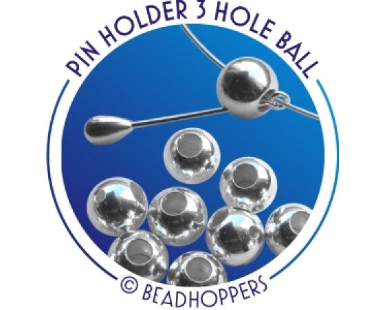 Beadhopper - Interchangeable 3-Hole-Ball - 12mm - 1 piece - Silver