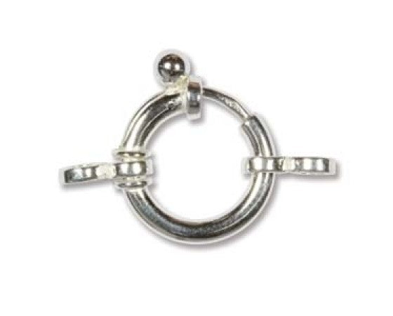 Decorative Spring Ring Clasp - Sterling Silver - 1 piece