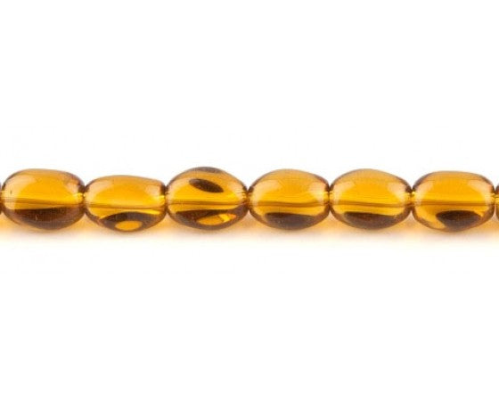 Glass - Oval (Twisted) - 13mm x 8mm - 30cm Strand
