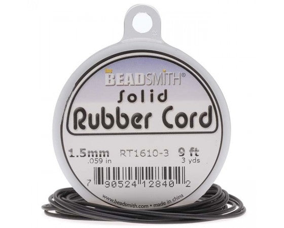 BeadSmith - Rubber Cord - Solid - 2.7 meters - Black