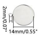 Bezel Earrings Kit - Round - 1 pair - Stainless Steel