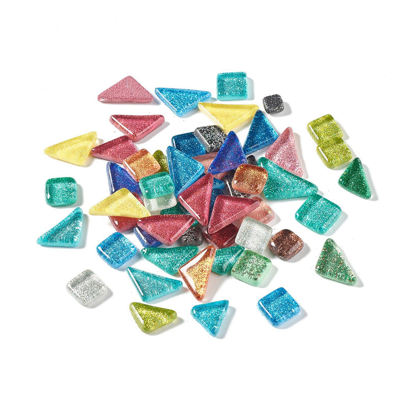 Glass Mosaic Tiles - Mixed Shape and Size - 100g