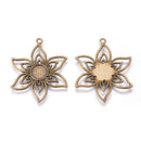 Bezel Pendant Kit - Round - 1 set - Antique Bronze