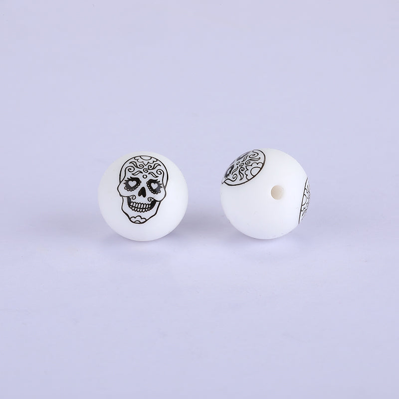 Silicone - Round - Halloween  - 15mm - 2 pieces