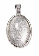 Bezel Pendant Kit - 1 set - Antique Silver