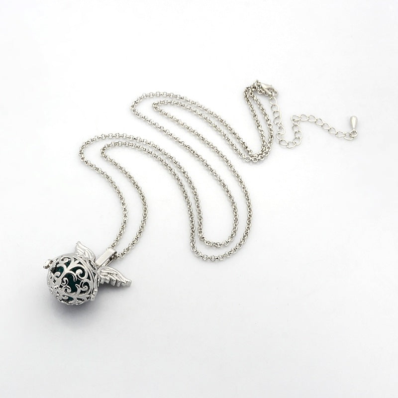 Metal Necklace with Caged Locket Pendant