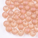 Glass - Round - Frosted with Waves - Electroplated - 8mm - 20 pieces