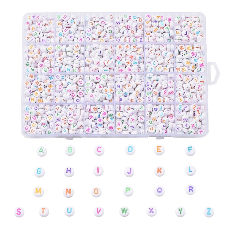 Kit - Acrylic - Round (Flat) - Alphabet - 6mm