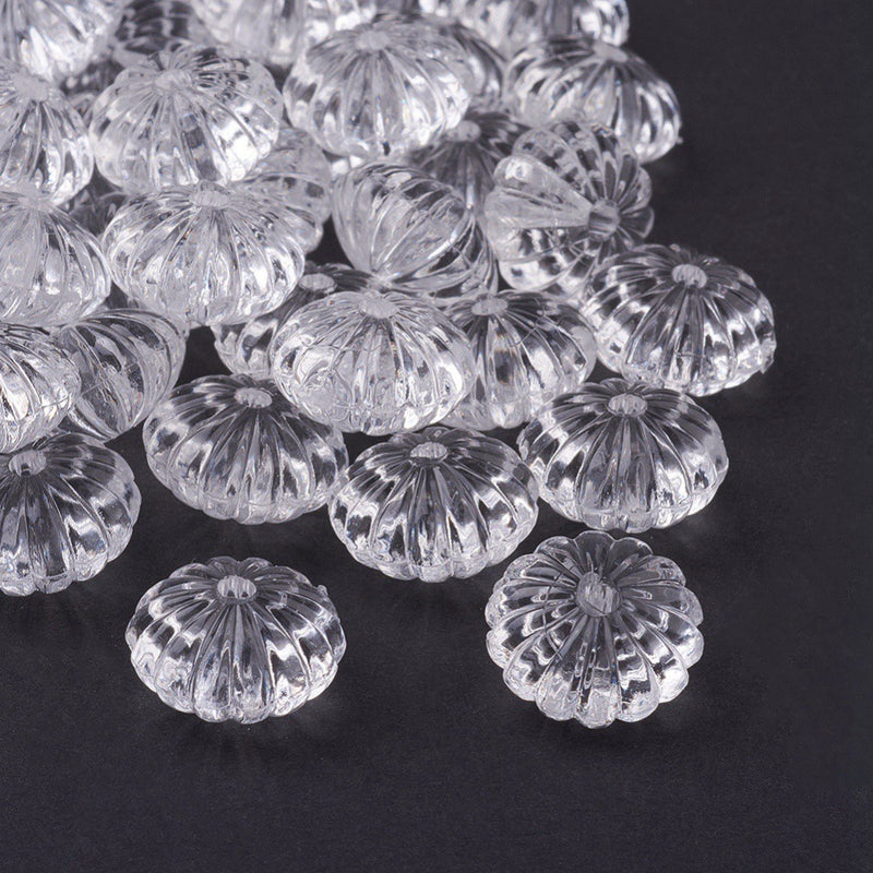 Acrylic - Disc - Pumpkin - 14mm x 9.4mm - Transparent - 20 pieces