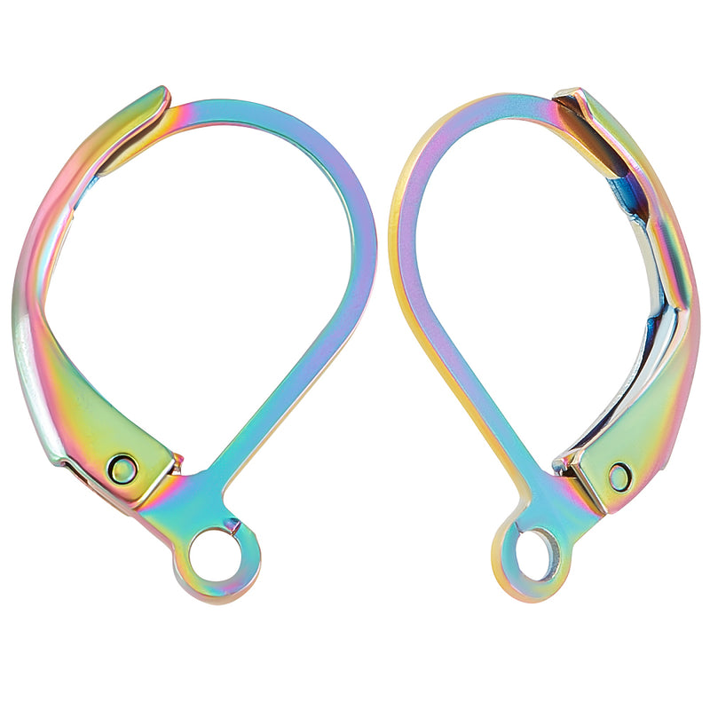 Earwire - Stainless Steel - Rainbow - 1 pair (2 pieces)