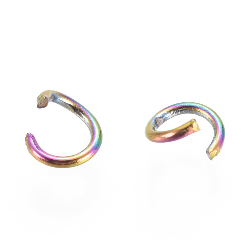 Jump Rings - Stainless Steel - Rainbow - 10 pieces