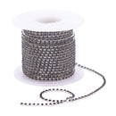 Chain - Silver Cup with Rhinestones - 2mm - 1 meter