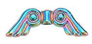 Metal - Angel Wings - Rainbow - 6 pieces