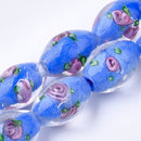 Lampwork - Tube (Round) - 18mm x 12mm - 5 pieces