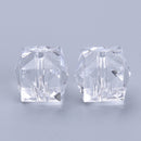 Acrylic - Cube (Faceted) - 14mm x 14mm - 10 pieces - Clear