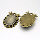 Bezel Pendant Kit - Round - 1 set - Antique Bronze