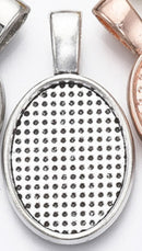 Bezel Pendant - Oval - 31mm x 12.5mm - 1 piece