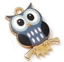 Charms - Owl - 21.5mm x 15mm - 2 pieces