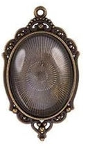 Bezel Pendant Kit - Round - 1 set - Antique Bronze