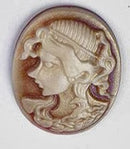 Cabochon - Resin - Cameo Lady Head Portrait - Oval - 1 piece
