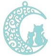 Charms - Stainless Steel - Spray Painted - Cats - 2 pieces