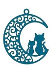 Charms - Stainless Steel - Spray Painted - Cats - 2 pieces