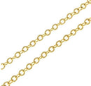 Chain - Oval Link - Gold Plated - 3.7mm x 3mm -  1 meter