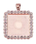 Bezel Rhinestone Pendant - Square - 25mm