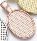Bezel Pendant - Oval - 31mm x 12.5mm - 1 piece