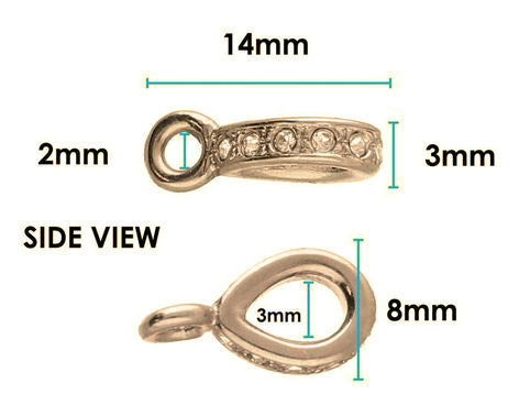 Bail - 14mm x 8mm x 3mm - 1 piece