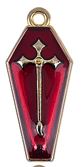 Charms - Enameled - Coffin with Cross - 25.5mm x 11mm - 2 pieces