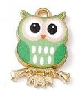 Charms - Owl - 21.5mm x 15mm - 2 pieces