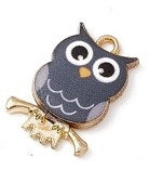 Charms - Owl - 21.5mm x 15mm - 2 pieces