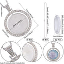 Bezel Necklace - Duo - Silver with Crystals