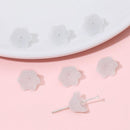 Glass - Flower - 12mm x 7mm - 10 pieces - White